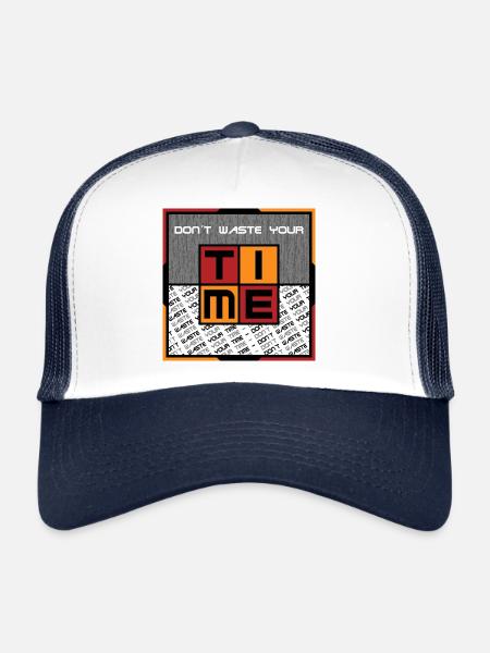 Ne perdez pas votre temps - Casquette trucker  - blanc/marine - Devant