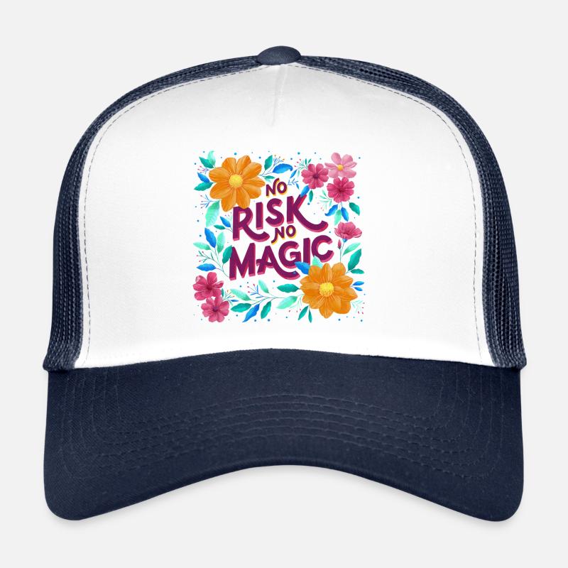 No Risk. No Magic. - Trucker Cap - white/navy