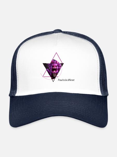 Hybride lapin-écureuil vampire ! - Casquette trucker  - blanc/marine - Devant