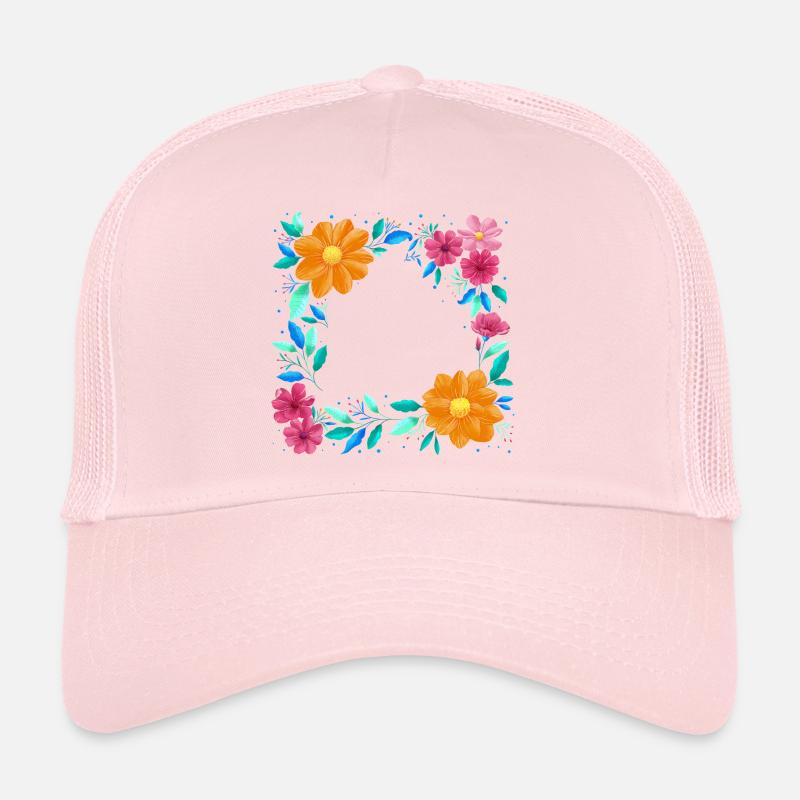 Couronne de fleurs aux couleurs vives Casquette trucker 