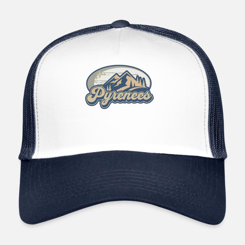 Pyrenäen Frankreich Vintage Mountains - Trucker Cap - Weiß/Navy