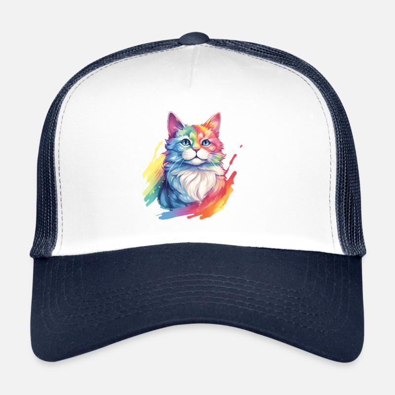 Chat arc-en-ciel – Chat arc-en-ciel pittoresque Casquette trucker 