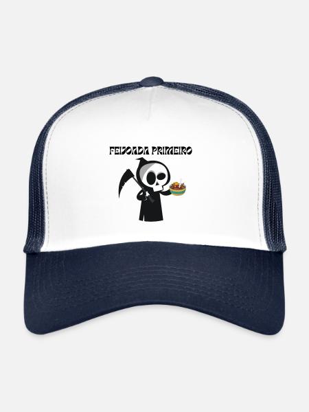 Feijoada T-shirt - Casquette trucker  - blanc/marine - Devant
