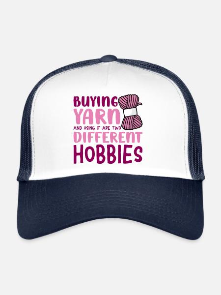 Buying yarn and using it - Trucker Cap - Weiß/Navy - Vorne