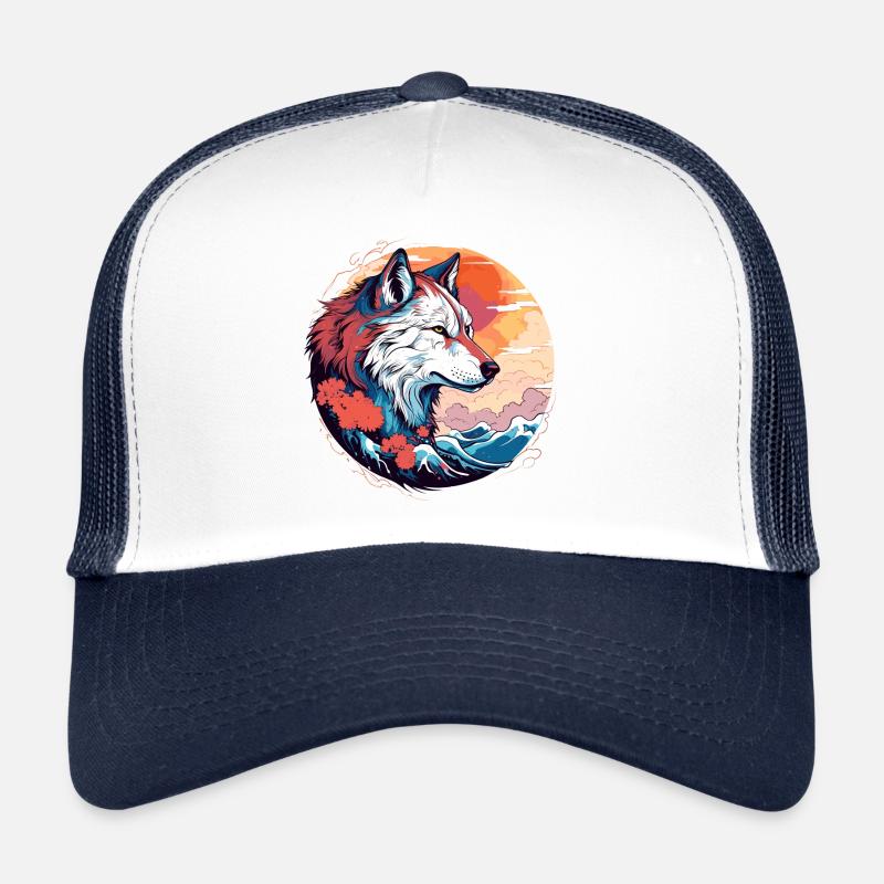 mythical Japan wolf Trucker Cap