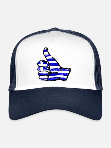 Drapeau de la Grèce Tout effacer l’icône - Casquette trucker  - blanc/marine - Devant