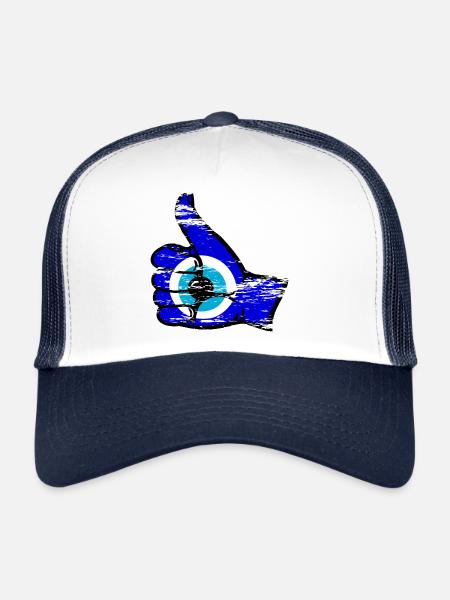 Nazar All Clear Icon utilisé - Casquette trucker  - blanc/marine - Devant