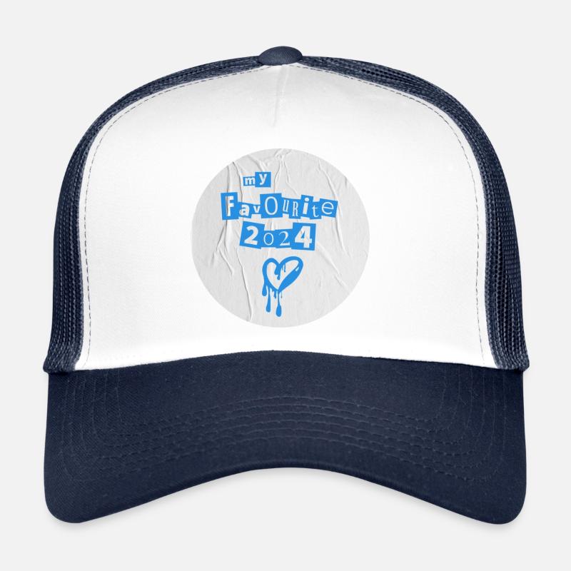 Mon préféré 2024 - Casquette trucker  - blanc/marine