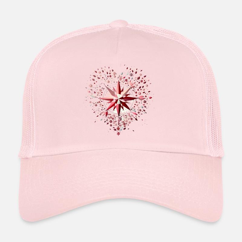 Hearts with compass in Valentine's look Trucker Cap