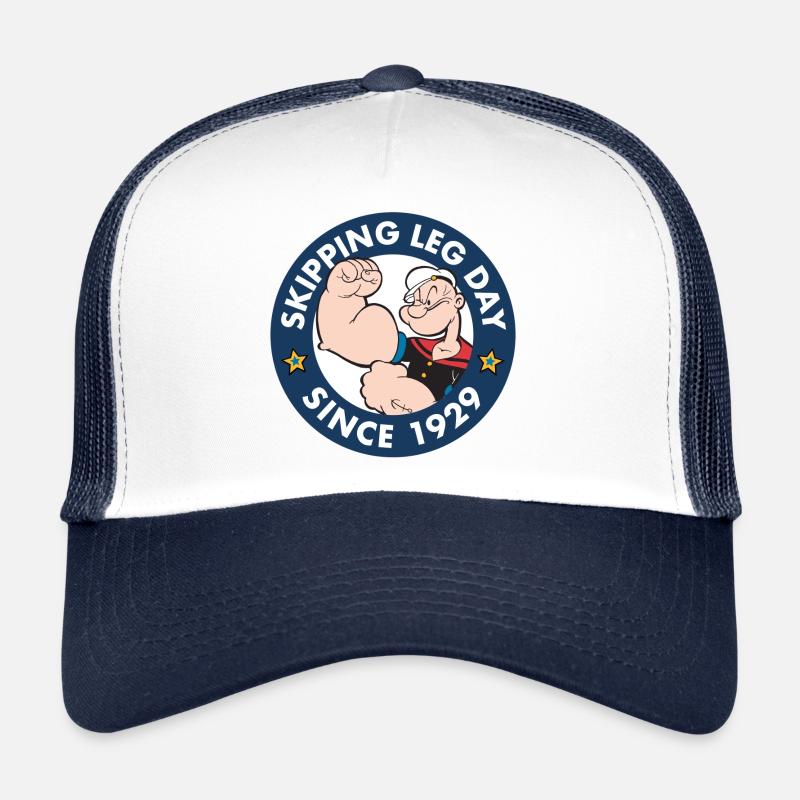 Popeye Skipping Leg Day Since 1929 Trucker Cap