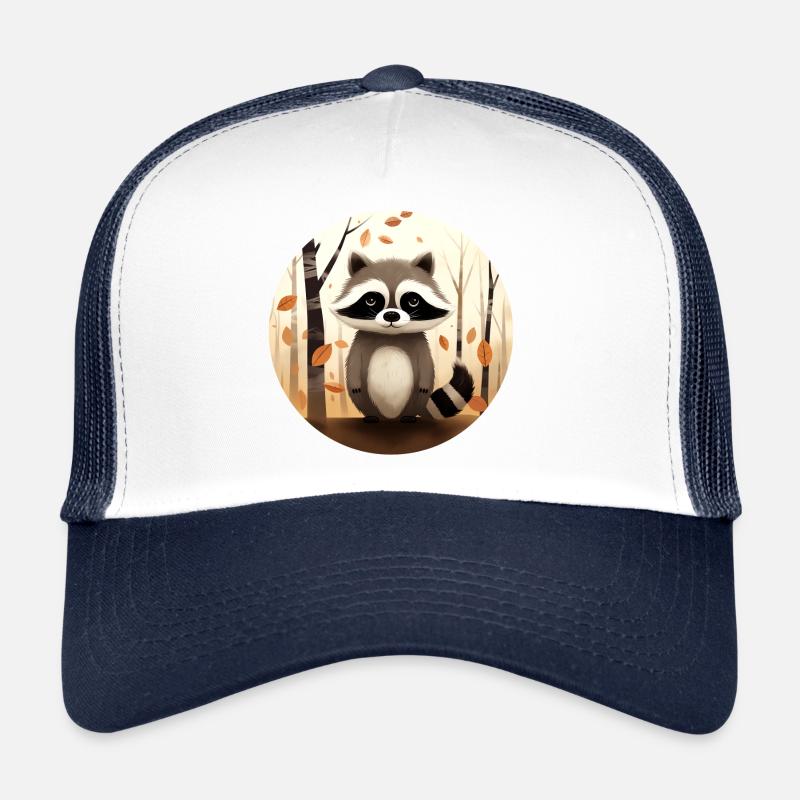 Ein Waschbär im Herbst - Trucker Cap - Weiß/Navy