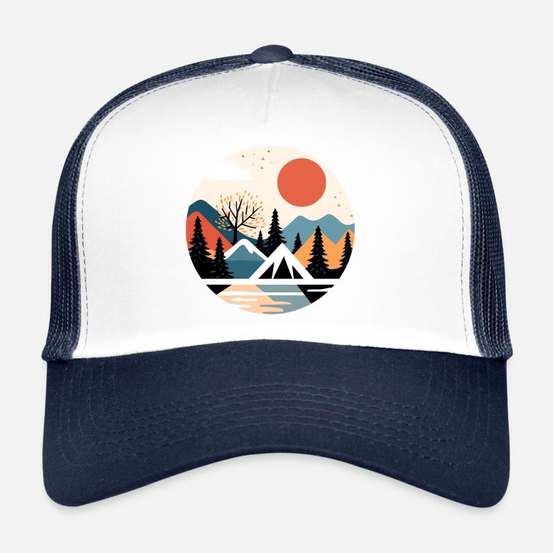 Automne glacial dans les montagnes Casquette trucker 