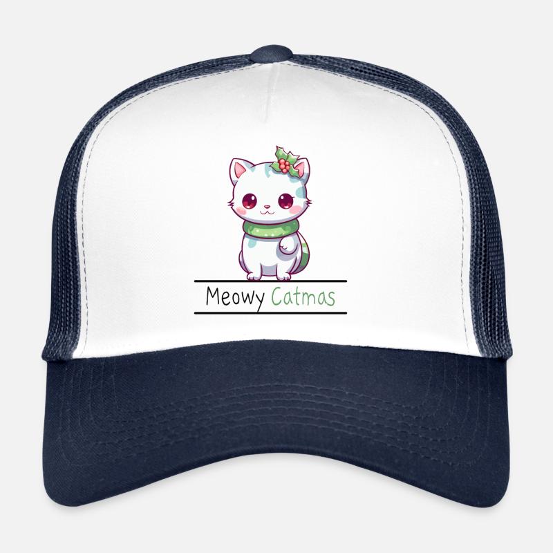 Meowy Catmas Lustige Katzen Weihnachten Trucker Cap