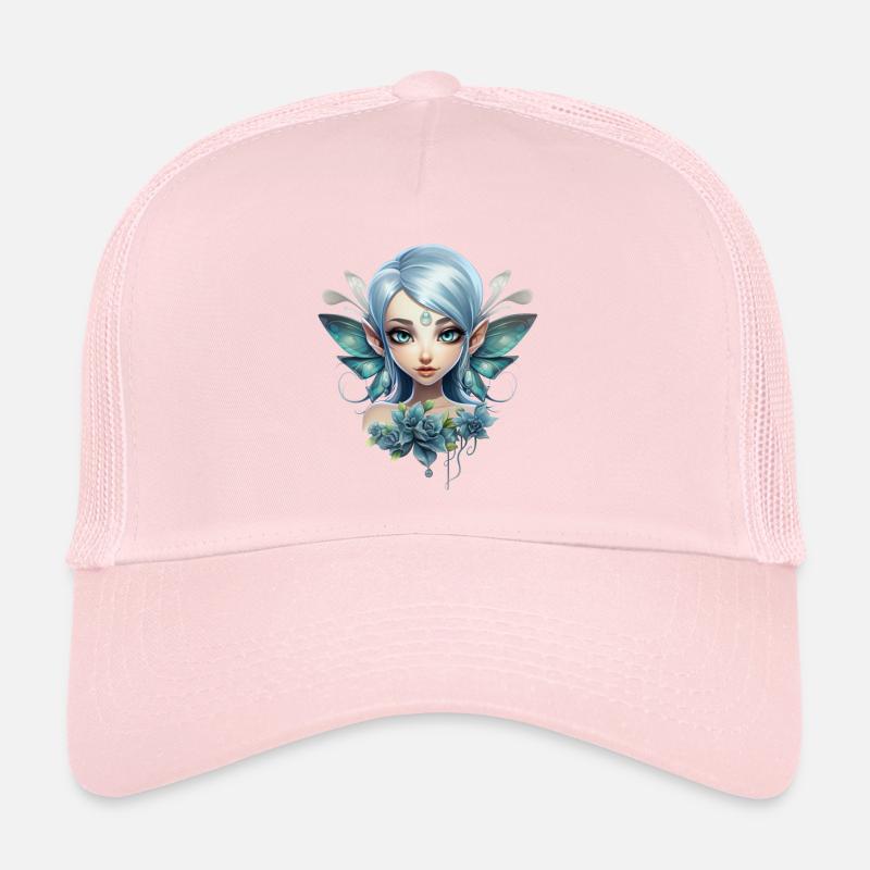 Blumen Fee mit Edelstein – Fantasy Design Trucker Cap