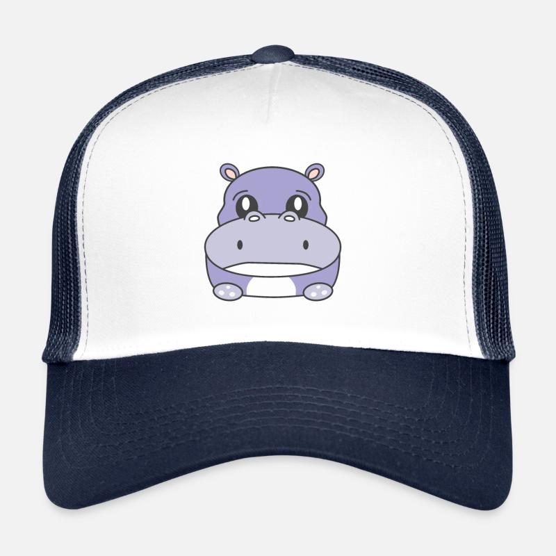 Hippo Triste - Casquette trucker  - blanc/marine