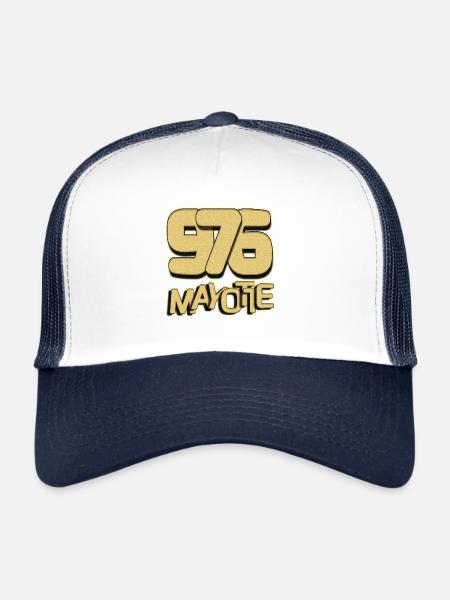 T SHIRT 976 MAYOTTE_MAORÉ - Casquette trucker  - blanc/marine - Devant