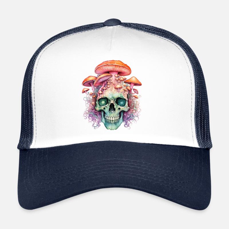 Crâne de champignon pour les cueilleurs de champignons amateurs de plantes Casquette trucker 