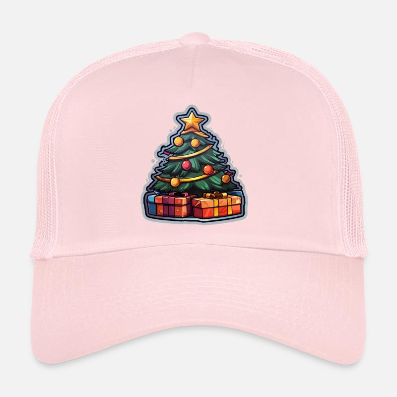 Weihnachtsbaum mit Geschenke und einem Stern Trucker Cap