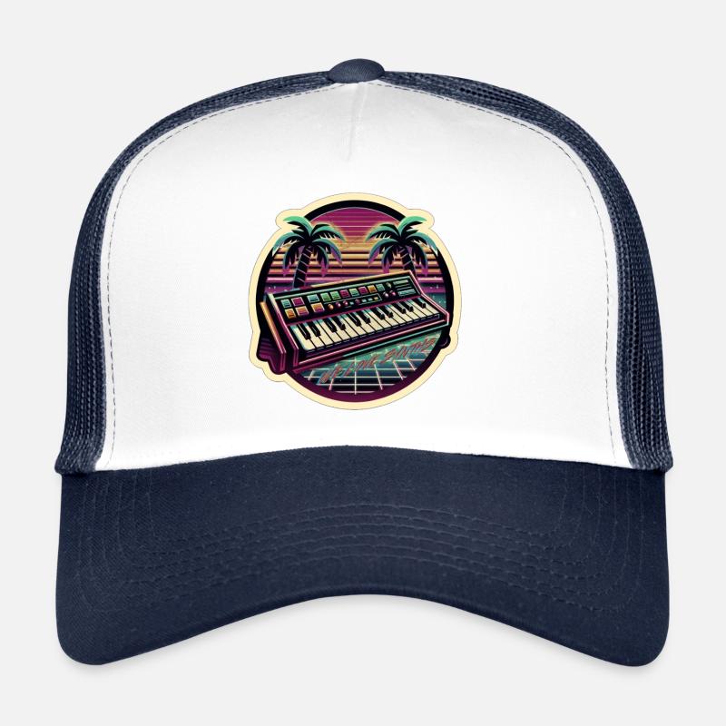 We Love Synts Sticker - Trucker Cap - white/navy