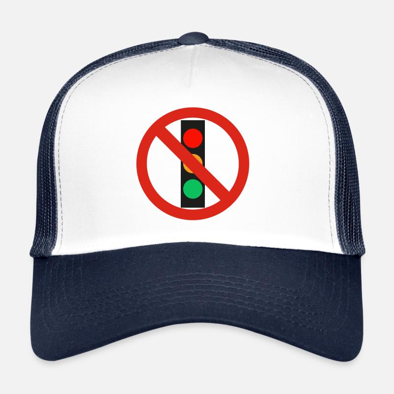Ampel Ampelregierung Verbotsschild - Trucker Cap - Weiß/Navy