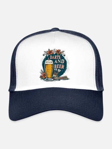 Darts And Beer Dart Sayings Sports - Trucker Cap - white/navy - Front