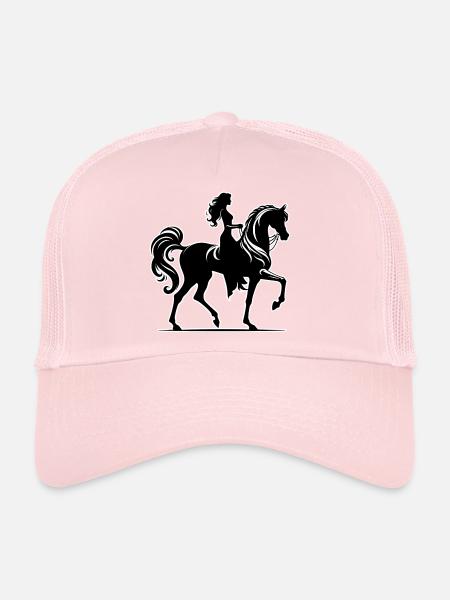Femme Cheval Arabe - Casquette trucker  - rose pâle - Devant