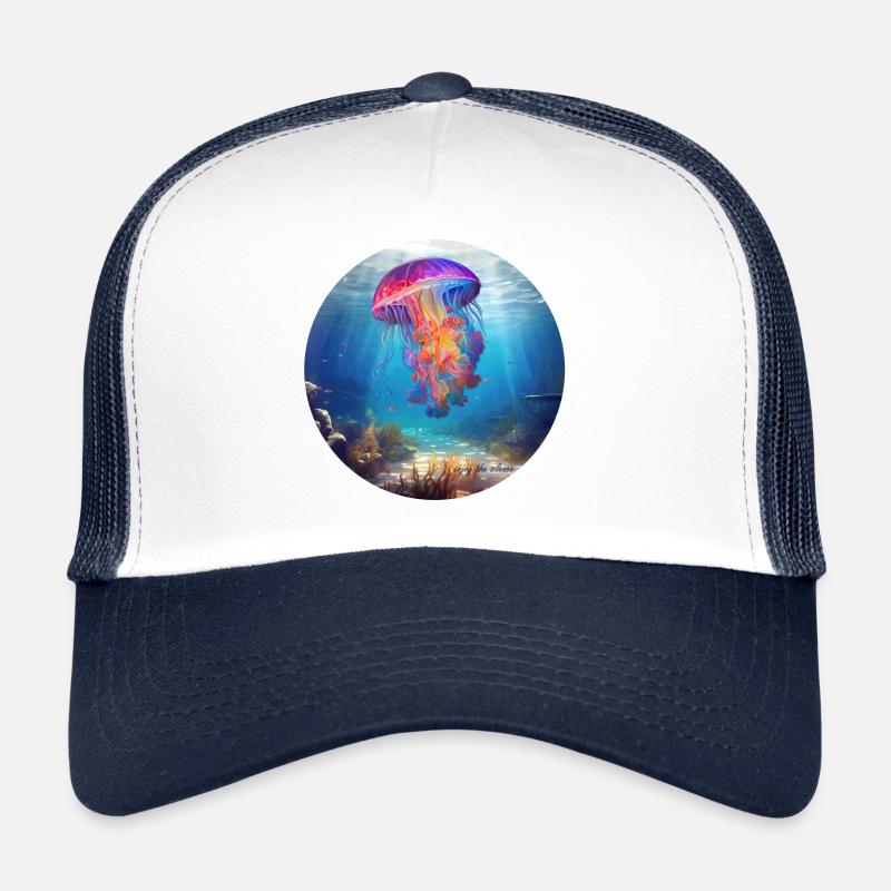 Meduse - enjoy the silence - Trucker Cap - Weiß/Navy