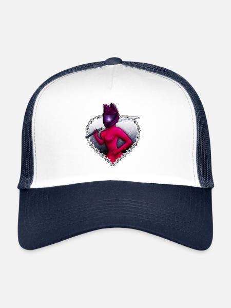 Ninja Biker Kitty - Casquette trucker  - blanc/marine - Devant