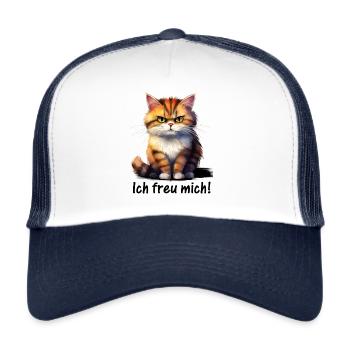 I look forward to! ♥ EmotiCatz - Trucker Cap - white/navy - Front