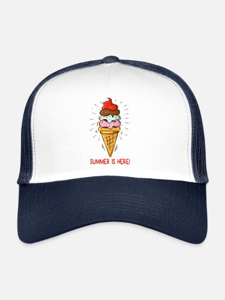 Crème glacée L’été est là Crème glacée Glacier Glacier Heure d’été - Casquette trucker  - blanc/marine - Devant