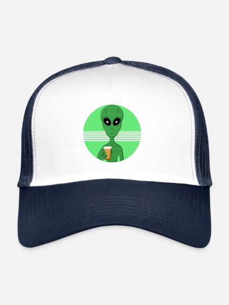 Un extraterrestre qui s’amuse - Casquette trucker  - blanc/marine - Devant