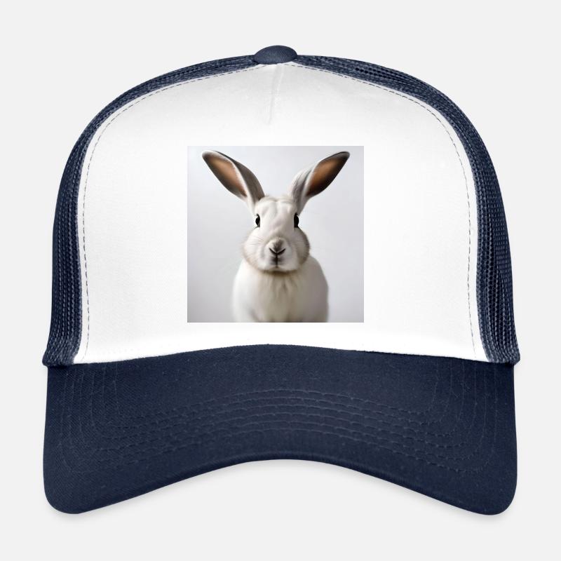 Lapin blanc illustré Casquette trucker 