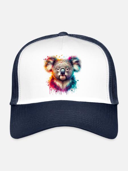 Koala - Casquette trucker  - blanc/marine - Devant