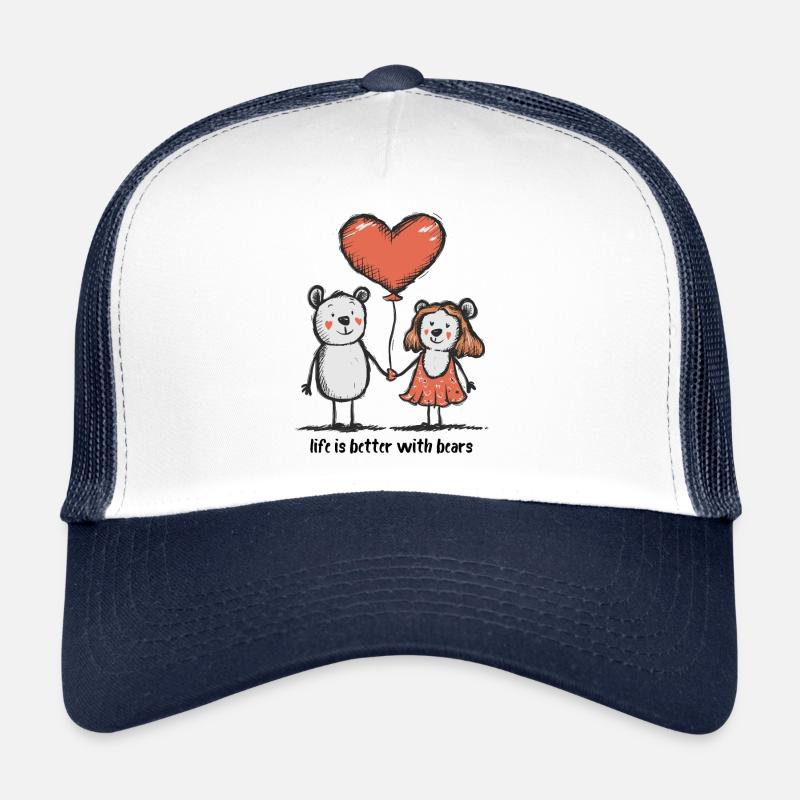 Bears, Lovers, Stick Figures, Couples, Animals Trucker Cap