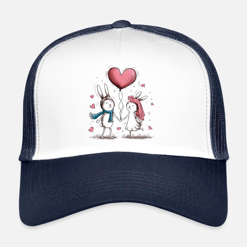 Lustiges Hasen Pärchen Liebespaar Valentinstag Trucker Cap