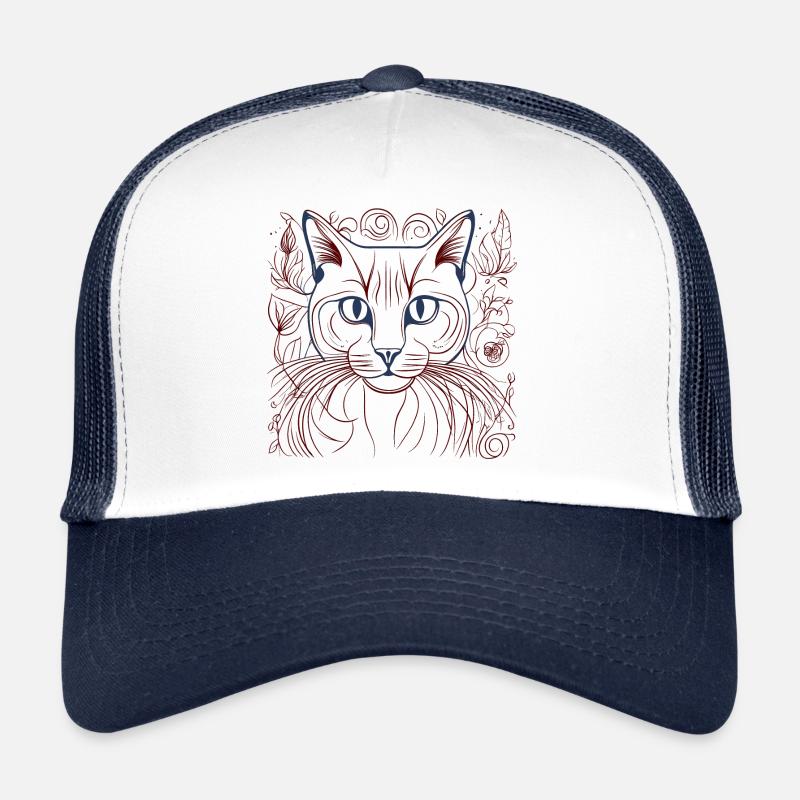 Cat Cat Tiger - Trucker Cap - white/navy