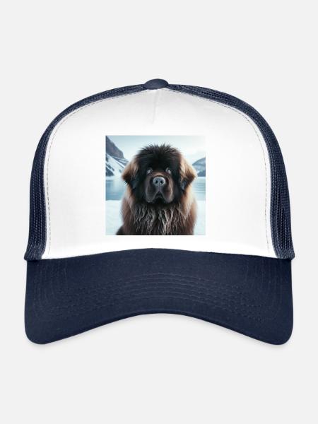 Newfoundland in the snow - Trucker Cap - white/navy - Front