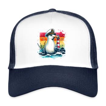 Meerweh - Trucker Cap - Weiß/Navy - Vorne