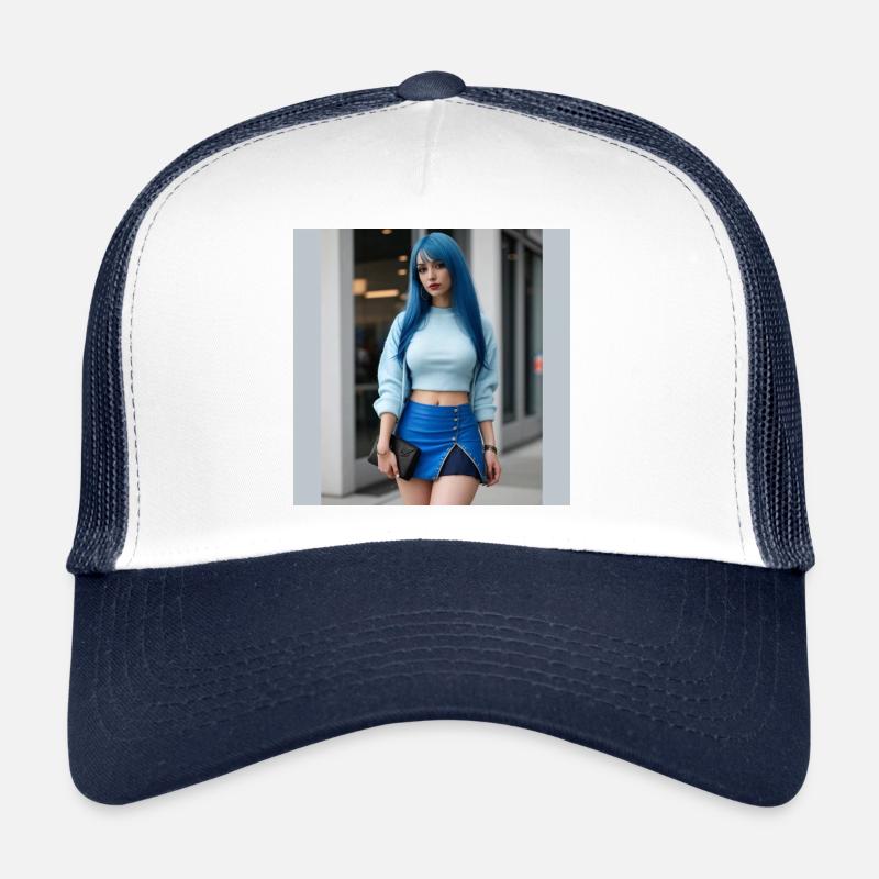 Bleu au style féminin Casquette trucker 