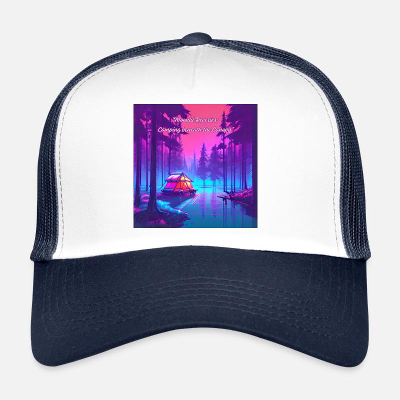 Rêveries au clair de lune en camping Casquette trucker 