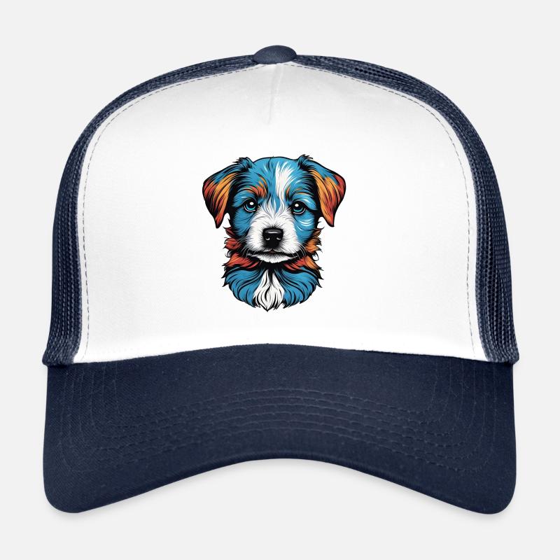 Porträt eines kleinen blauen Hundes Trucker Cap