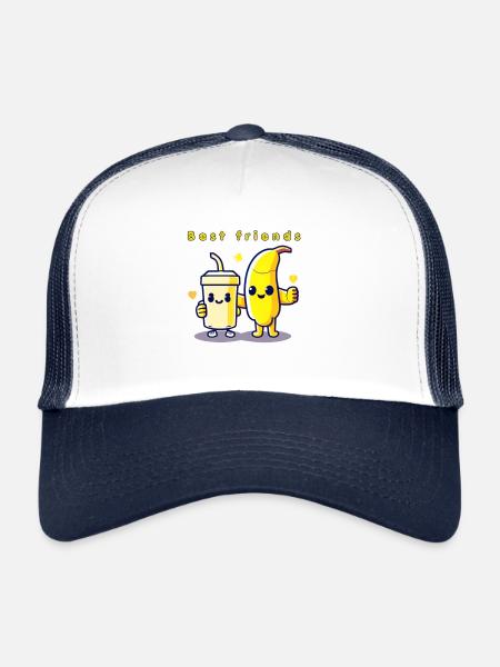 Meilleurs ami - Casquette trucker  - blanc/marine - Devant