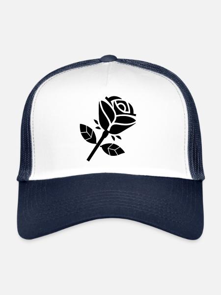 Abstract Rose Minimalist Roses Flowers - Trucker Cap - white/navy - Front
