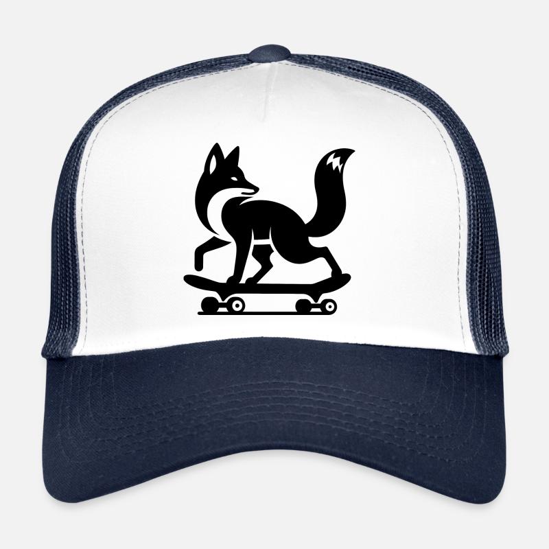 Fuchs Silhouette minimalistisch Skateboard Skater Trucker Cap
