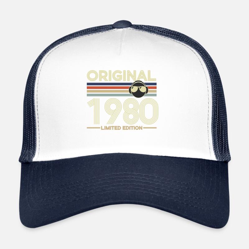 1980 - Czapka truckerka - biały/granatowy