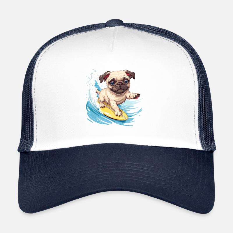 Bulldog Surfing - Trucker Cap - white/navy