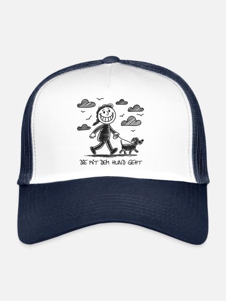Drôle de dicton de chien pour les amoureux des chiens - Casquette trucker  - blanc/marine - Devant