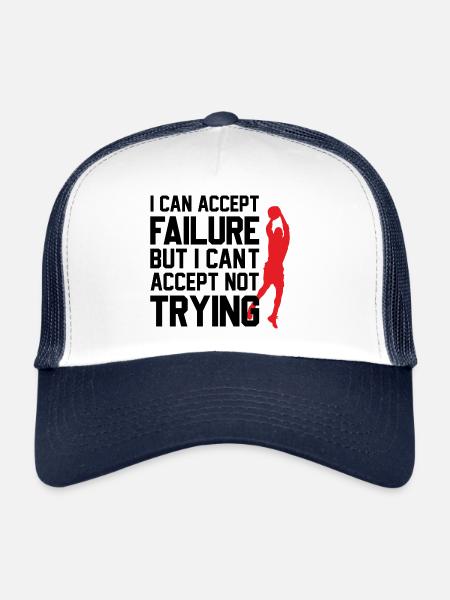 Design de basket-ball cool avec un dicton motivant - Casquette trucker  - blanc/marine - Devant