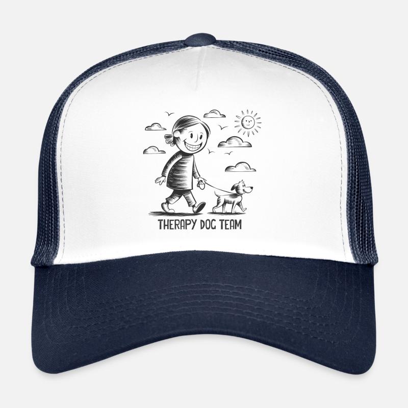Therapy Dog Team Therapiehund - Trucker Cap - Weiß/Navy