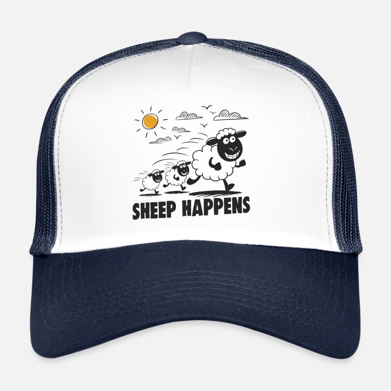 Lustige Schafe Sheep Happens Trucker Cap